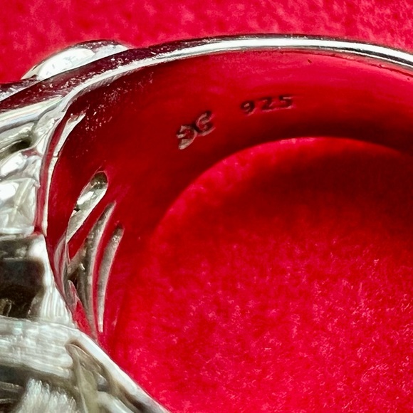 Rare Vintage Glam Jennifer Cary 925 Silver Blue Topaz w/small Diamonds Ring - Picture 6 of 15